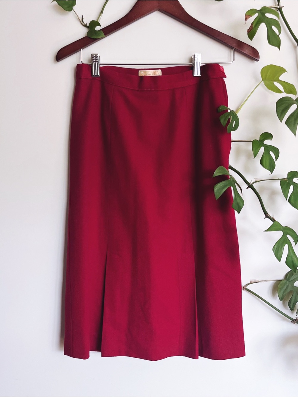 Pendleton Deep Red Midi Skirt - Classic A-Line